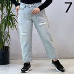 تصویر  شلوار مام فیت آبی رویال