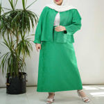 تصویر  ست کت و دامن ژاکارد طرح دار