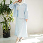 تصویر  ست کت و دامن ژاکارد طرح دار