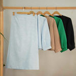 تصویر  ست کت و دامن ژاکارد طرح دار