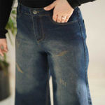 تصویر  شلوار جین واید لگ