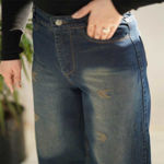 تصویر  شلوار جین واید لگ