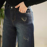 تصویر  شلوار جین واید لگ