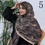 تصویر  شال پلیسه پاییزه طرحدار