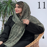 تصویر  شال پلیسه پاییزه طرحدار