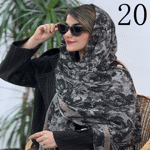 تصویر  شال پلیسه پاییزه طرحدار