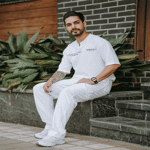 تصویر  تیشرت و شلوار یقه کوبایی مردانه