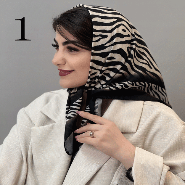 تصویر  مینی اسکارف طرح دار جدید