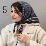 تصویر  مینی اسکارف طرح دار جدید