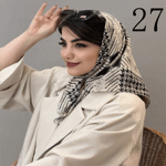 تصویر  مینی اسکارف طرح دار جدید