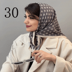 تصویر  مینی اسکارف طرح دار جدید