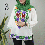 تصویر  شومیز سفید گلدوزی