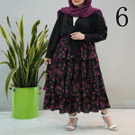تصویر  دامن کرکره ای گل دار