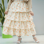 تصویر  دامن کرکره ای گل دار