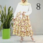 تصویر  دامن کرکره ای گل دار