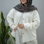 تصویر  شومیز حصیری سفید و شیری