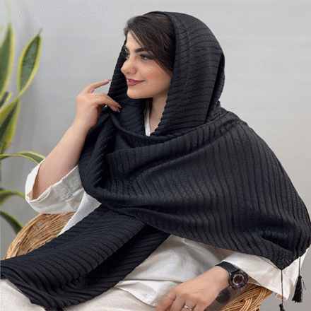 تصویر  شال صدفی مشکی
