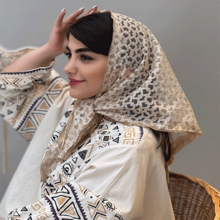 تصویر  مینی اسکارف 3گوش توری