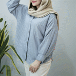 تصویر  شومیز مانتویی جلو دکمه تک جیب