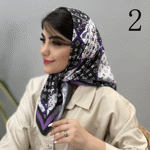 تصویر  مینی اسکارف طرحدار بنفش/یاسی
