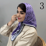 تصویر  مینی اسکارف طرحدار بنفش/یاسی