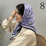 تصویر  مینی اسکارف طرحدار بنفش/یاسی
