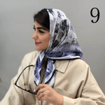 تصویر  مینی اسکارف طرحدار بنفش/یاسی