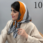 تصویر  مینی اسکارف طرحدار بنفش/یاسی