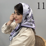 تصویر  مینی اسکارف طرحدار بنفش/یاسی