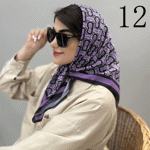 تصویر  مینی اسکارف طرحدار بنفش/یاسی