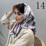 تصویر  مینی اسکارف طرحدار بنفش/یاسی