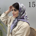 تصویر  مینی اسکارف طرحدار بنفش/یاسی