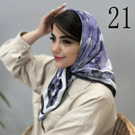 تصویر  مینی اسکارف طرحدار بنفش/یاسی