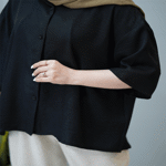 تصویر  شومیز مانتویی مشکی