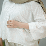 تصویر  شومیز پانچ سفید دوجیب