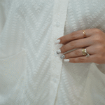تصویر  شومیز پانچ سفید دوجیب