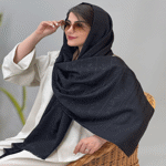 تصویر  شال ژاکارد مشکی