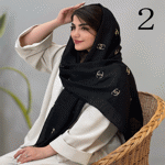 تصویر  شال لینن گلدوزی