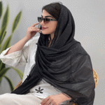 تصویر  شال شاین دار لبه تور