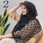تصویر  شال توری مشکی