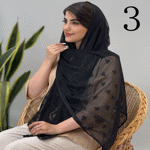 تصویر  شال توری مشکی
