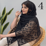 تصویر  شال توری مشکی