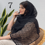 تصویر  شال توری مشکی