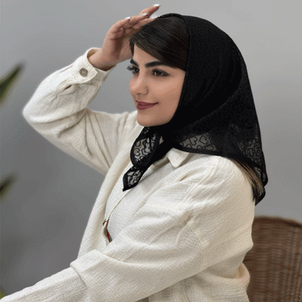 تصویر  مینی اسکارف توری طرحدار