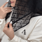 تصویر  مینی اسکارف توری طرحدار
