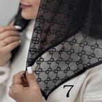 تصویر  مینی اسکارف توری طرحدار