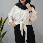 تصویر  شومیز شانتون گره ای