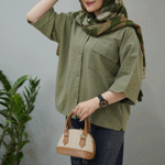 تصویر  شومیز مانتویی تک جیب لینن