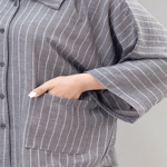 تصویر  شومیز مانتویی پانچ راه راه