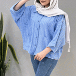 تصویر  شومیز مانتویی پانچ راه راه